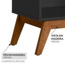 Ver imagem 6 de Mesa de Cabeceira Solteiro Retrô 1 Gaveta Alpi Preto/Branco/Jatobá