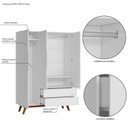 Ver imagem 7 de Guarda Roupa Solteiro Retrô 3 Portas 2 Gavetas Alpi Branco
