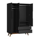 Ver imagem 2 de Guarda Roupa Solteiro Retrô 3 Portas 2 Gavetas Alpi