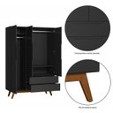 Ver mais imagens de Guarda Roupa Solteiro Retrô 3 Portas 2 Gavetas Alpi