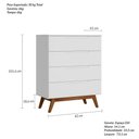 Ver imagem 3 de Cômoda Solteiro Retrô 4 Gavetas Alpi