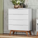 Ver imagem 1 de Cômoda Solteiro Retrô 4 Gavetas Alpi Branco