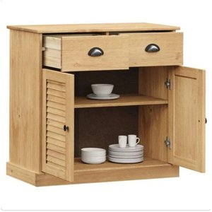 Balcão 2 Portas 2 Gavetas Madeira Maciça – Bali Mel