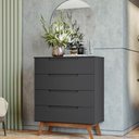 Ver imagem 1 de Cômoda Solteiro Retrô 4 Gavetas Alpi Preto