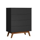 Ver imagem 2 de Cômoda Solteiro Retrô 4 Gavetas Alpi Preto