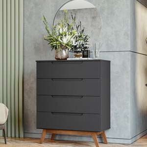 Cômoda Solteiro Retrô 4 Gavetas Alpi