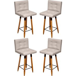 Kit 4 Banqueta Grace Para Cozinha Gourmet Ou Balcão Área Gourmet Pés Palito Corino