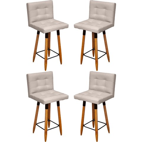 Kit 4 Banqueta Grace Para Cozinha Gourmet Ou Balcão Área Gourmet Pés Palito Corino