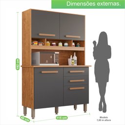 Armário para Cozinha 4 Portas 2 Gavetas Sofia Plus  - 14
