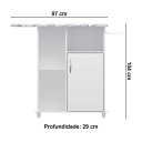 Ver imagem 4 de Tábua de Passar Roupa Notável Móveis Florence 1 Porta (branco)