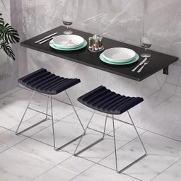 Mesa de Parede Dobrável Suspensa Cor: Onix - 3