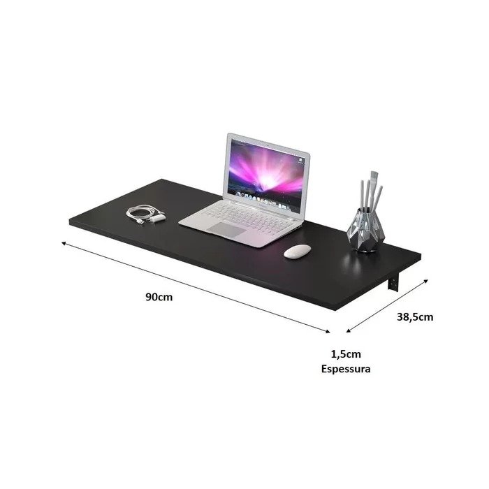 Mesa de Parede Dobravel Supensa Cor: Onix - 4