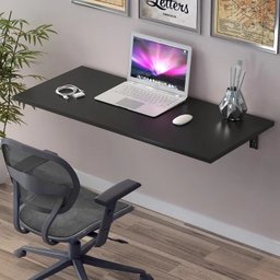 Mesa de Parede Dobrável Suspensa Cor: Onix - 1