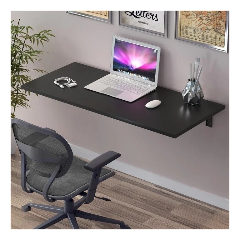 Mesa de Parede Dobrável Suspensa Cor: Onix