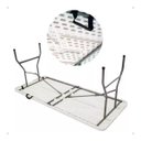 Ver imagem 2 de Mesa Maleta Dobrável 1,80m com Alça Portátil Branco 5sports