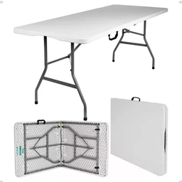 Mesa Maleta Dobrável 1,80m com Alça Portátil Branco 5sports - 1