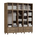 Ver imagem 2 de Guarda-roupa 10 Portas Cama Cômoda 4 Gavetas Madeira Imbuia