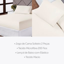 Jogo de Cama Lençol Queen 3 Peças Adolescente Infantil Palha - 4