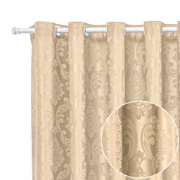 Cortina Jacquard 10,00x2,70 Para Varão Simples:PALHA - 1