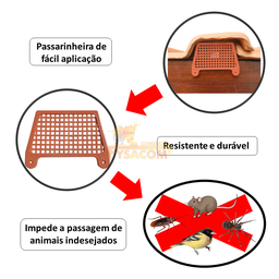 Passarinheira Ventilada Telha Silva/romana 100un (rende 19m) - 4