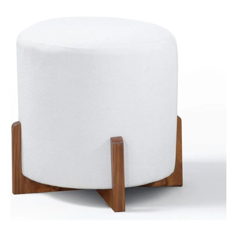 Puff Decorativo Luna Boucle:Boucle Branco