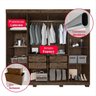Guarda Roupa Casal com Espelho 8 Portas 4 Gavetas Milão IMOP Móveis - 9