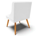 Ver imagem 5 de Kit 6 Cadeiras Decorativas Sala de Jantar Pés Palito de Madeira Firenze Pu Branco Fosco/natural