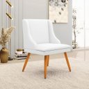 Ver imagem 2 de Kit 6 Cadeiras Decorativas Sala de Jantar Pés Palito de Madeira Firenze Pu Branco Fosco/natural