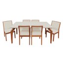 Ver imagem 2 de Conjunto Sala De Jantar Mesa Ester 180x90 Madeira Maciça 06 Cadeiras Jade Jequitibá Móveis Ester/Jad