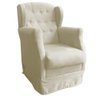 Poltrona Amamentação Balanço Manu com Puff Suede Bege Twdecora - 3