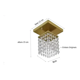 Lustre Legitimo Cristais Pequeno Hall Lavabo Dourado - 3