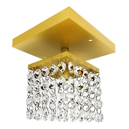 Lustre Legitimo Cristais Pequeno Hall Lavabo Dourado - 1
