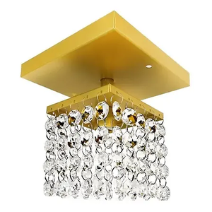 Lustre Legitimo Cristais Pequeno Hall Lavabo Dourado