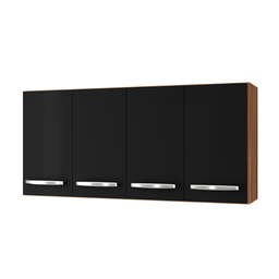 Armário G1 Aéreo Mara 1.20 4 Portas na Cor Savana/preto - Móblis - 1