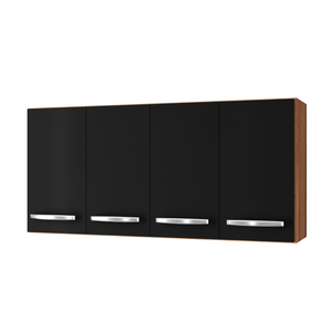 Armário G1 Aéreo Mara 1.20 4 Portas na Cor Savana/preto - Móblis