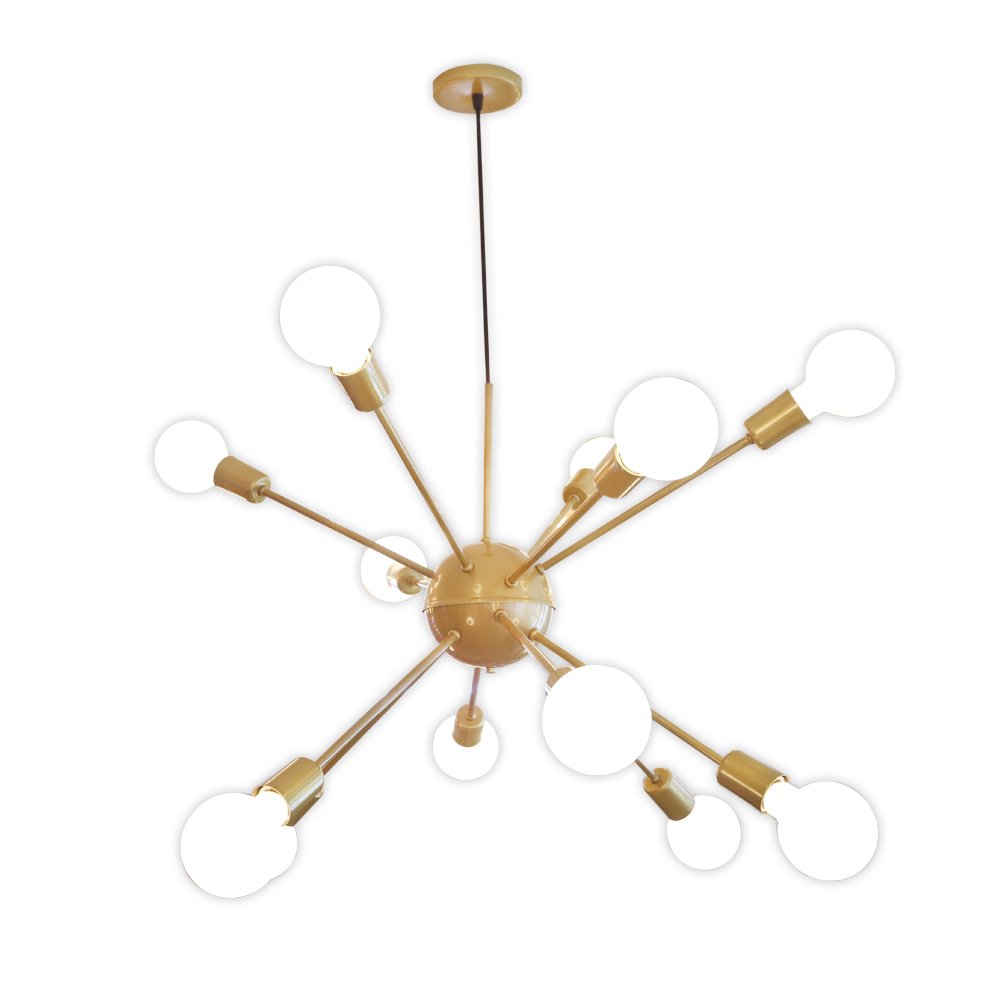 PENDENTE SPUTNIK ÁTOMO DOURADO 12 BRAÇOS ENERLUX - Dourado - 1
