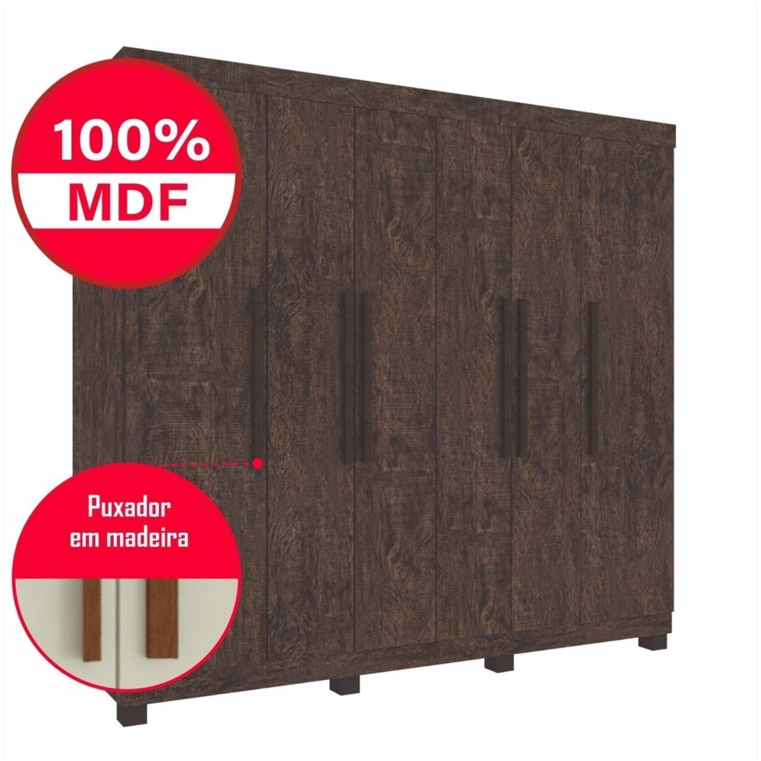 Guarda Roupa Casal 6 Portas 4 Gavetas Londres Prime IMOP Móveis - 8