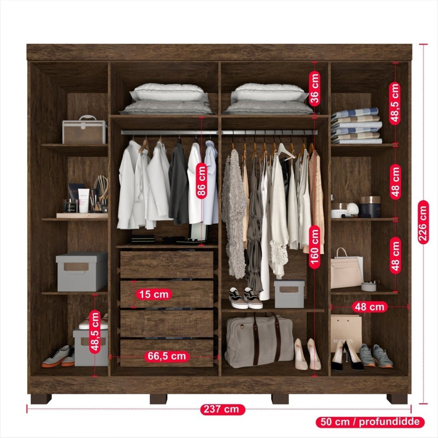 Guarda Roupa Casal 6 Portas 4 Gavetas Londres Prime IMOP Móveis - 12