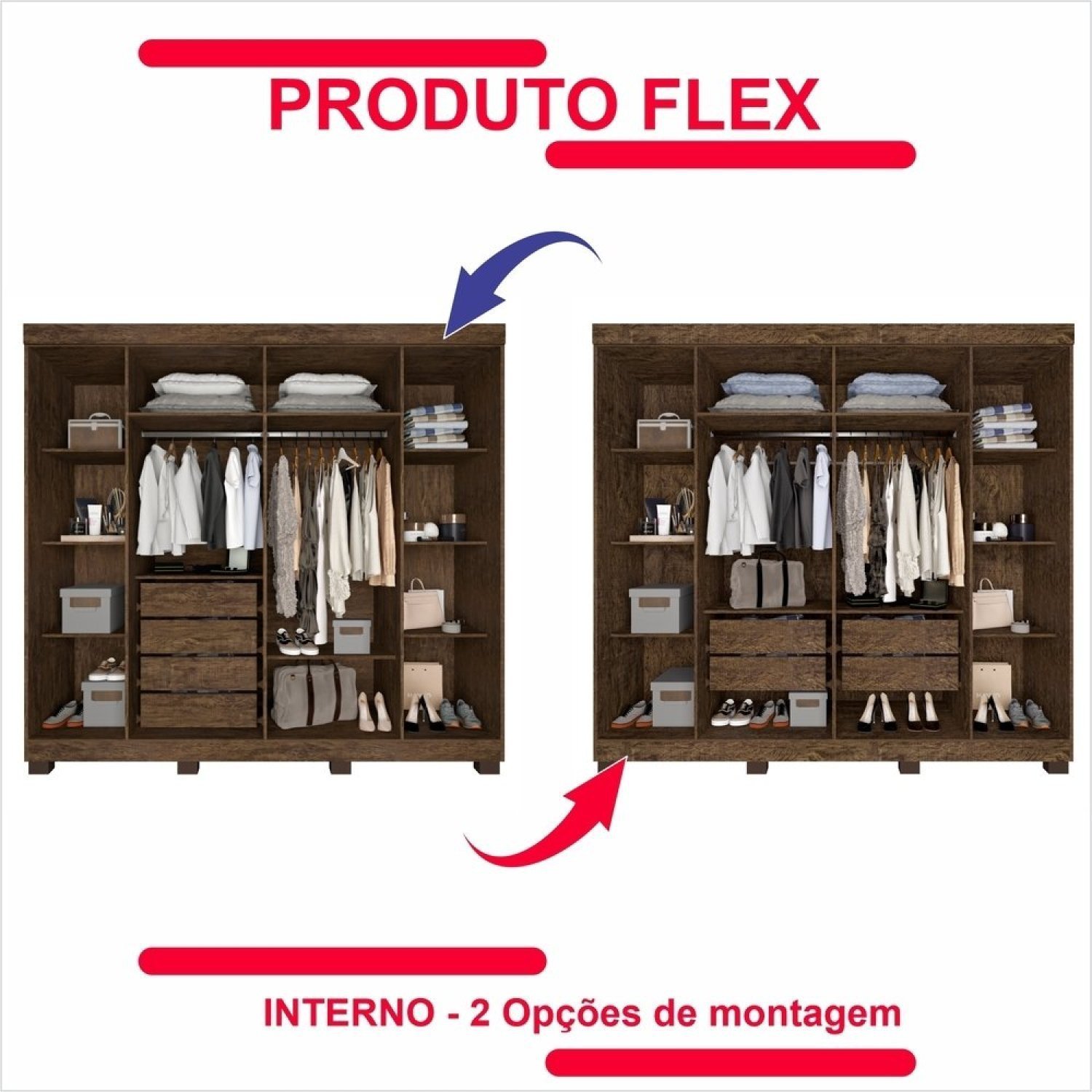 Guarda Roupa Casal 6 Portas 4 Gavetas Londres Prime IMOP Móveis - 5
