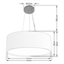 Ver imagem 4 de Lustre Pendente Cilíndrico Duplo Md-4126 Cúpula em Tecido 80x30cm Linho Bege - Bivolt