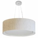 Ver imagem 1 de Lustre Pendente Cilíndrico Duplo Md-4126 Cúpula em Tecido 80x30cm Linho Bege - Bivolt