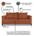 Ver imagem 7 de Sofá Viena 2 Lugares Bouclê Terracota 1.60m Pés em Aço para Sala Bz Home Decor
