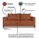 Ver imagem 7 de Sofá Viena 2 Lugares Bouclê Terracota 1.60m Pés em Aço para Sala Bz Home Decor