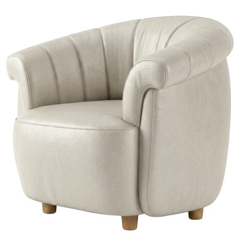 Poltrona Decorativa Alce Pes Madeira Courino Tcs 725 Moll