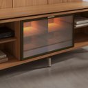 Ver mais imagens de Rack com Painel para TV até 75 Polegadas Vidro Reflecta 100% MDF com LED Lincoln Float 178cm Canella