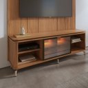 Ver imagem 6 de Rack com Painel para TV até 75 Polegadas Vidro Reflecta 100% MDF com LED Lincoln Float 178cm Canella