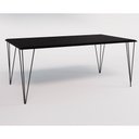 Ver imagem 4 de Conjunto de Mesa de Ferro Preto Tampo Preto 135x75 6 Cadeiras Ferro Preta Assento Amarel