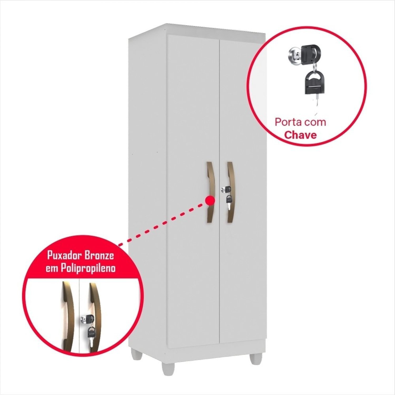 Armário Multiuso 2 Portas com Chave Master  - 6