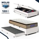 Ver imagem 2 de Cama Box Baú com Colchão Gazin de Molas Ensacadas Pillow Top Air Pro + Auxiliar de Espuma Solteiro