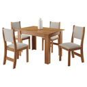 Ver imagem 2 de Conjunto Sala de Jantar Mesa Jude com 4 Cadeiras Sol Bege/Mel